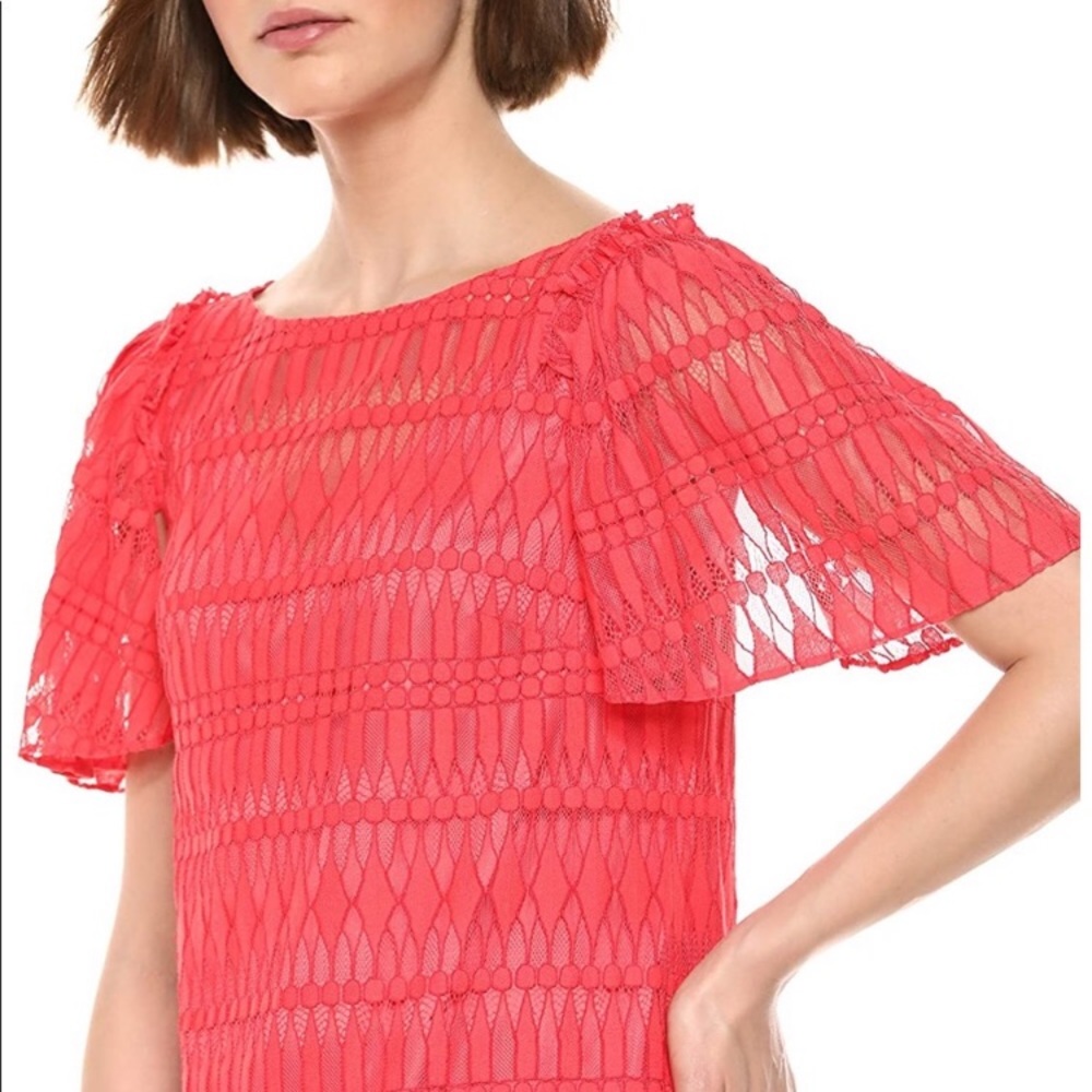 Trina Turk Ellington Lace Knit Dress Coral SZ S NWT - Picture 2 of 7